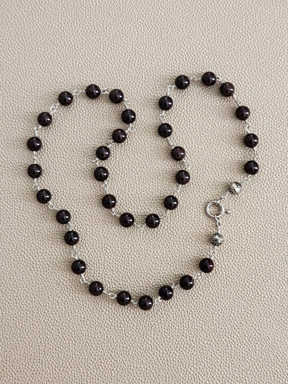 GARNET SEMI-PRECIOUS GEMSTONE NECKLACE--24"